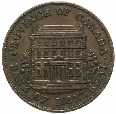 купить Канада 1/2 пенни (halfpenny) 1844 платежный жетон / токен банка Монреаля
