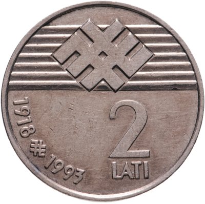 купить Латвия 2 лата 1993 "75 лет Декларации Независимости"