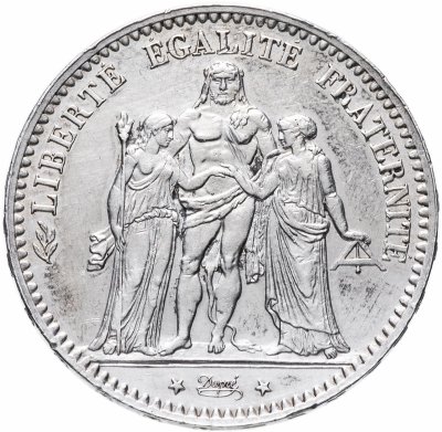 купить Франция 5 франков (francs) 1876 Геркулес "A"