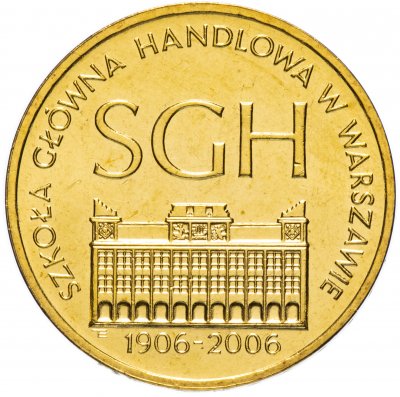 купить Польша 2 злотых 2006 "100-летие Варшавской школы экономики (100-lecie SGH w Warszawie)"