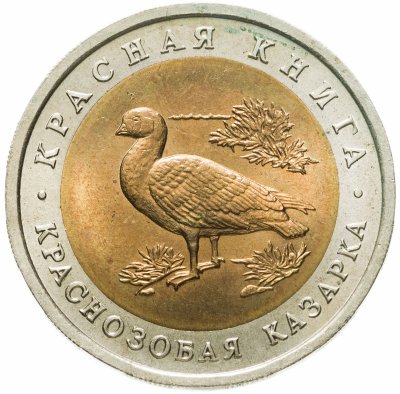 купить 10 рублей 1992 ЛМД краснозобая казарка