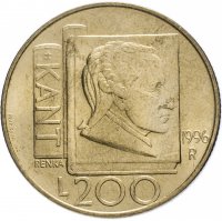 купить Сан-Марино 200 лир 1996 "Иммануил Кант"
