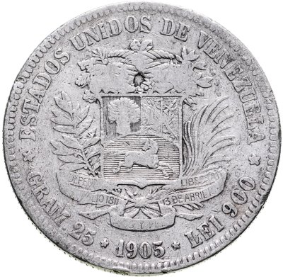 купить Венесуэла 5 боливаров 1905
