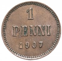 Купить 1 пенни (penni) 1907, монета для Финляндии