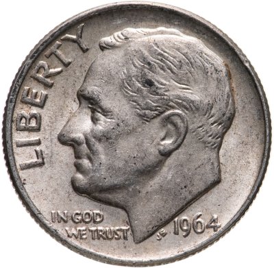 купить США 10 центов (дайм, one dime) 1964 "Silver Roosevelt Dime"