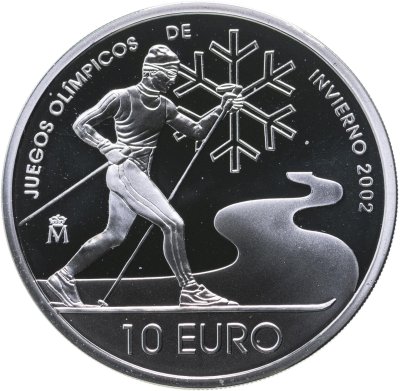 купить Испания 10 евро 2002 "XIX зимние Олимпийские Игры, Солт-Лейк-Сити 2002"