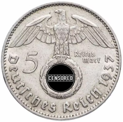 купить Германия (Третий Рейх) 5 рейхсмарок (reichsmark) 1937 "J"