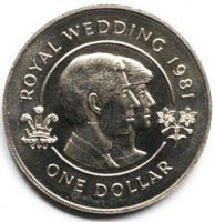 купить Бермуды 1 доллар (dollar) 1981 "Королевская свадьба"