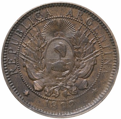 купить Аргентина 2 сентаво (centavos) 1892