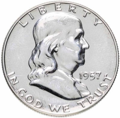 купить США 50 центов (1/2 доллара, half dollar) 1957 "Franklin Half Dollar"