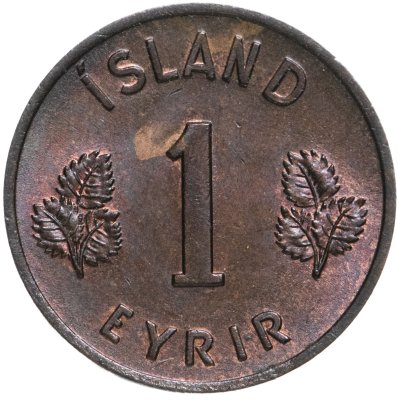 купить Исландия 1 эйре (eyrir) 1957