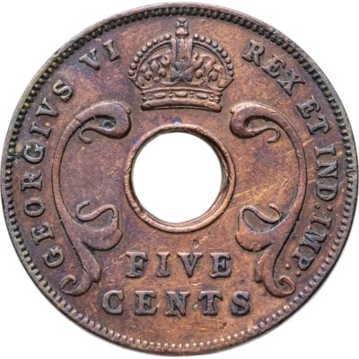 купить Британская Восточная Африка 5 центов (cents) 1942