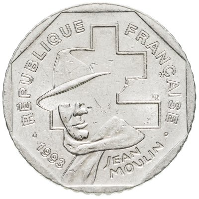 купить Франция 2 франка (francs) 1993 "50 лет Национальному движению сопротивления"
