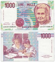 купить Италия 1000 лир 1990 (Pick 114с)
