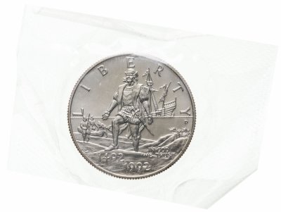 купить США 50 центов (1/2 доллара, half dollar) 1992 "500 лет открытия Америки Христофором Колумбом" Знак монетного двора "D" - Денвер, в запайке
