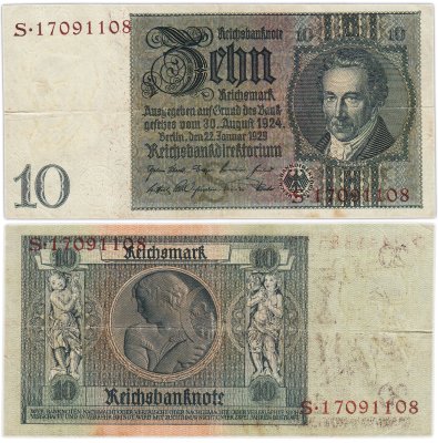 купить Германия 10 рейхсмарок 1929