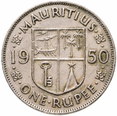 купить Маврикий Британский 1 рупия (rupee) 1950 Георг VI