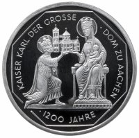 Купить Германия 10 марок 2000 "1200 лет Собору в Аахене" (A)