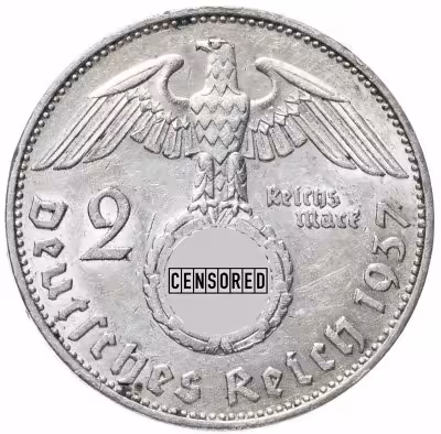 купить Германия (Третий Рейх) 2 рейхсмарки 1937, Двор Е, Орел со свастикой (Гинденбург)