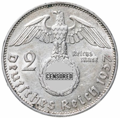 купить Германия (Третий Рейх) 2 рейхсмарки 1937, Двор Е, Орел со свастикой (Гинденбург)