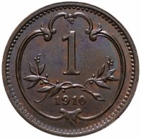 Купить Австро-Венгрия 1 геллер 1910, монета для Австрии