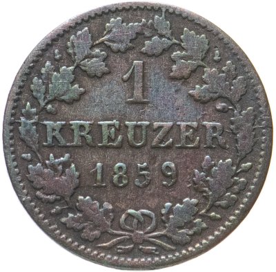 купить Германия, Великое Герцогство Гессен-Дармштадт 1 крейцер 1859