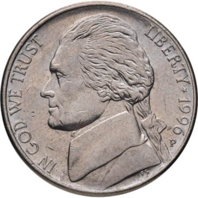 купить США 5 центов (cents) 1996 "Jefferson Nickel (Джефферсон)" знак монетного двора: "P" - Филадельфия