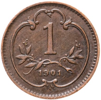 купить Австрия 1 геллер (heller) 1901