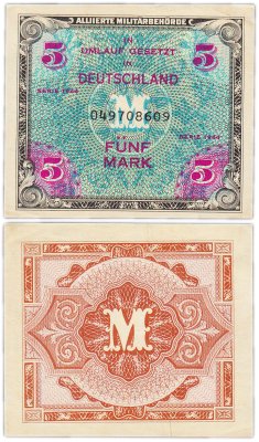 купить Германия 5 марок 1944 (Pick 193а) Оккупация