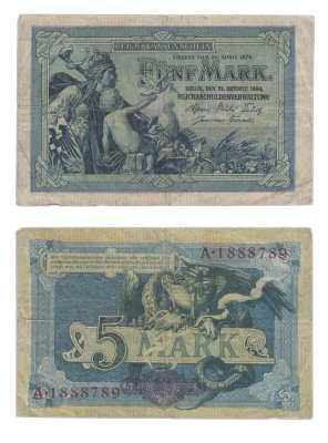 купить Германия 5 марок 1904 (Pick 8b)