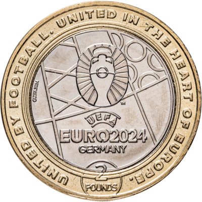 купить Острова Питкэрн 2 фунта 2024 "Чемпионат Европы по футболу 2024, Германия" в коинкарте