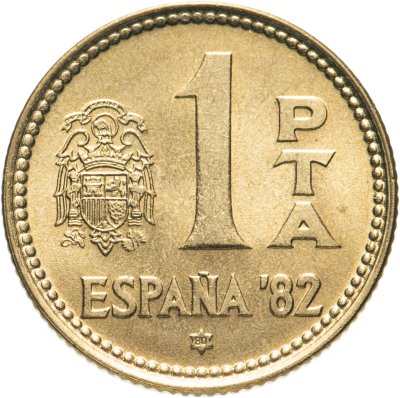 купить Испания 1 песета (peseta) 1980 80 внутри звезды
