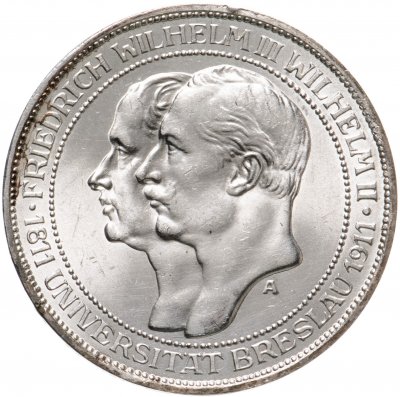 купить Германия 3 марки 1911 Бреславский университет