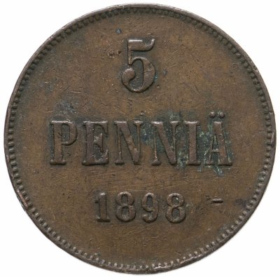 купить 5 пенни 1898, монета для Финляндии