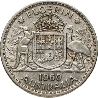 купить Австралия 2 шиллинга (флорин, shillings) 1960