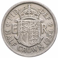 Купить Великобритания 1/2 кроны (crown) 1954