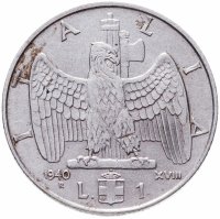 купить Италия 1 лира (lira) 1940 (Магнетик)