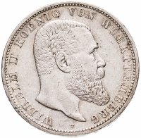 купить Германская Империя, Вюртемберг 5 марок 1908 F