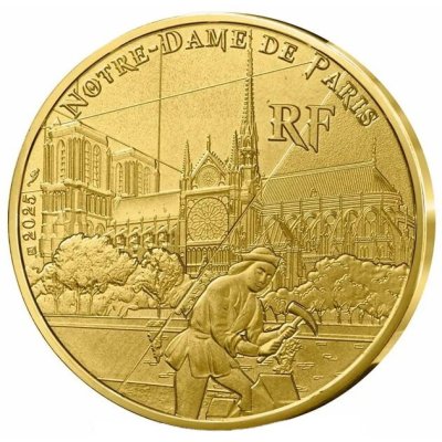купить Франция 1/4 евро 2025 "Всемирное наследие ЮНЕСКО - Нотр-Дам-де-Пари"