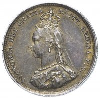 Купить Великобритания 6 пенсов (pence) 1887 Герб на реверсе
