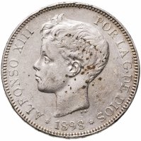 купить Испания 5 песет (pesetas) 1898 (Король Альфонсо XIII Бурбон)