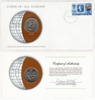 купить Серия «Монеты всех стран мира» - Восточные Карибы 50 центов (cents) 1965 (монета и 1 марка в конверте)