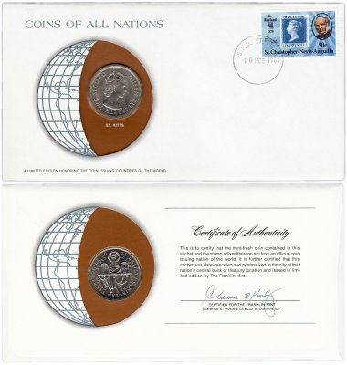 купить Серия «Монеты всех стран мира» - Восточные Карибы 50 центов (cents) 1965 (монета и 1 марка в конверте)
