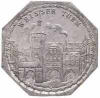купить Германия (Нюрнберг) нотгельд 20 пфеннигов 1921 "Белая башня" трамвайный жетон