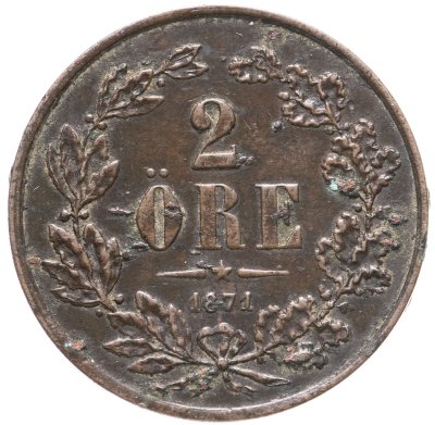 купить Швеция 2 эре 1871