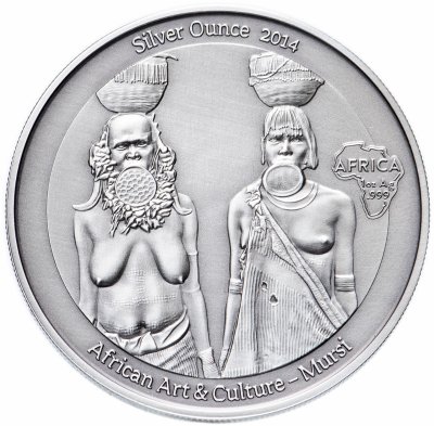 купить Конго 1000 франков 2014 "племя мурси", в футляре, с сертификатом