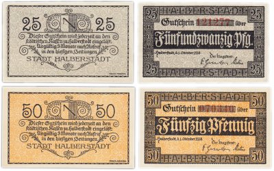 купить Германия (Саксония: Хальберштадт) набор из 2-х нотгельдов 1918