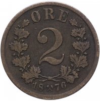 купить Норвегия 2 эре 1876