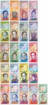 купить Венесуэла Полный набор банкнот 2009-2018 года. (21 штука)
