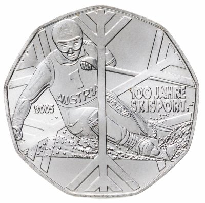 купить Австрия 5 евро (euro) 2005 "100 лет лыжному спорту"